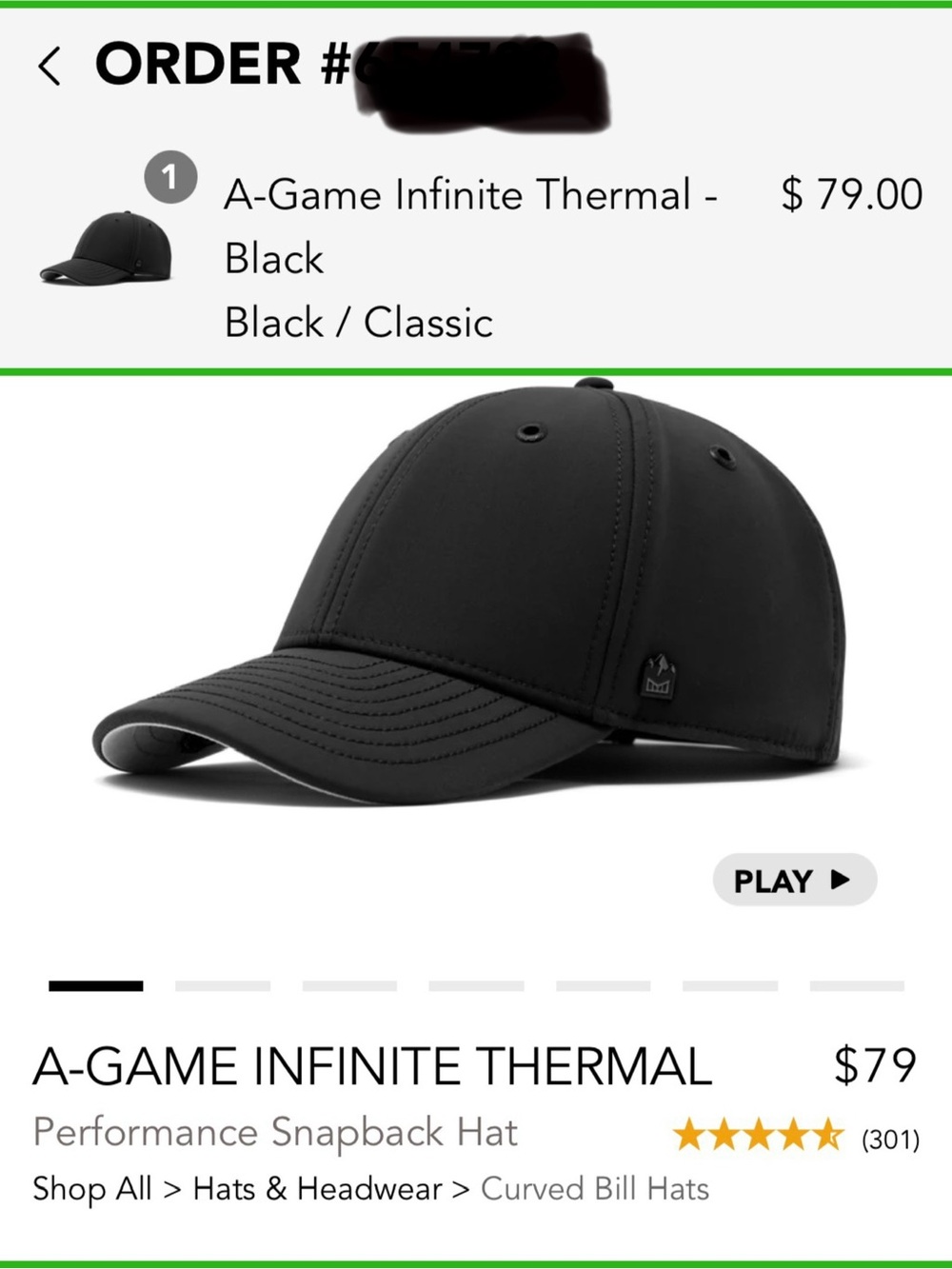 Melin, A - Game Infinite, Thermal, Black, One Owner, Like New,